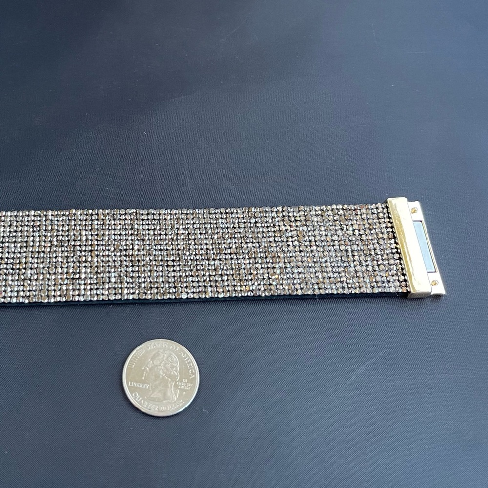 Rhinestone bracelet - Color grayish silver - Picture 3 of 6